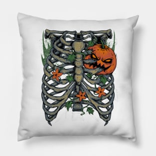 Jack O Lantern Halloween Rib Cage Pillow