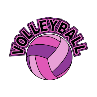 Volleyball In Pink And Purple T-Shirt