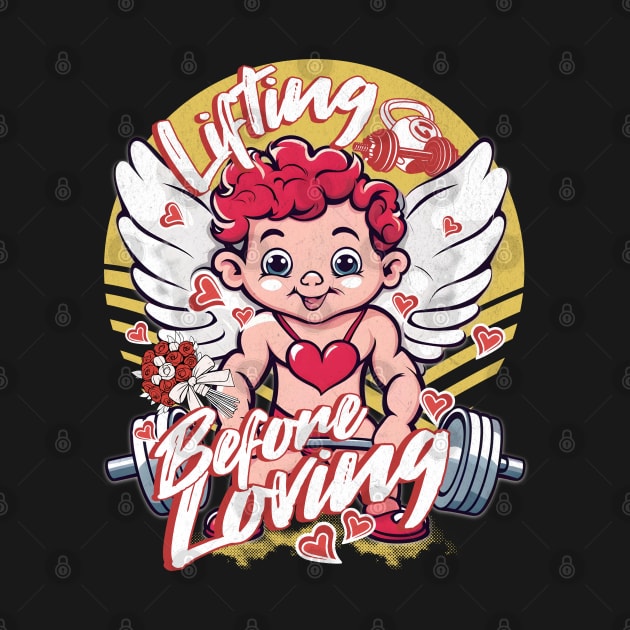 Lifting Weightlifting Fitness a Gym Cupids Bodybuilding Funny by alcoshirts