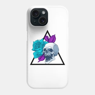 Skull Blue Rose Tattoo Style Phone Case