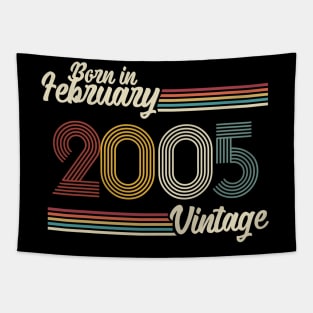 Vintage Born in February 2005 Tapestry