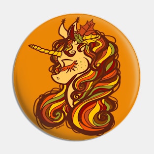 Autumn Leaves Unicorn Pin