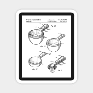 Measuring Spoons Patent - Baker Chef Kitchen Cafe Decor Art - White Magnet