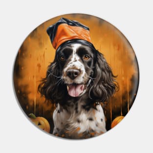 Halloween English springer spaniel Pin