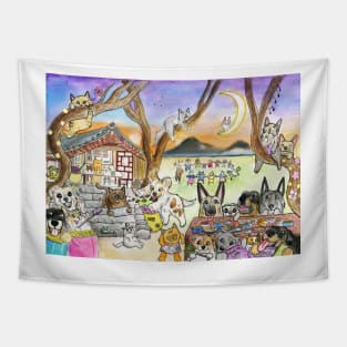 Korean Chuseok Autumn Festival Tapestry