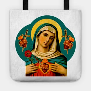 The burning and painful heart of the Virgin Mary of Sorrows Tote