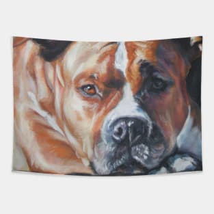 American Staffordshire Terrier Fine Art Painting Tapestry