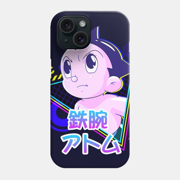 Astroboy synthwave Phone Case by mrcatguys