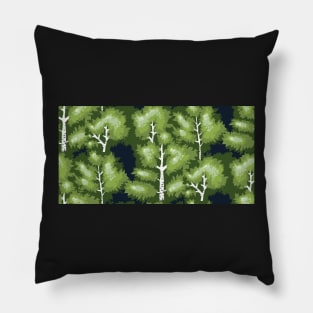 green spring birch tree forest Pillow