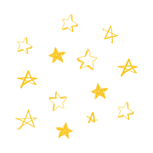 Small yellow star doodle pattern T-Shirt