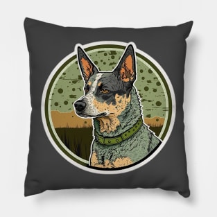 Australian Cattle Dog Camouflage Motif Pillow