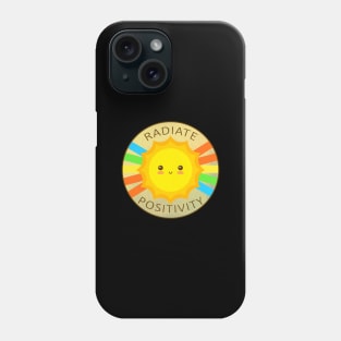 Radiate Positivity Be Happy Good-Vibes Cute Sun & Rainbow Phone Case