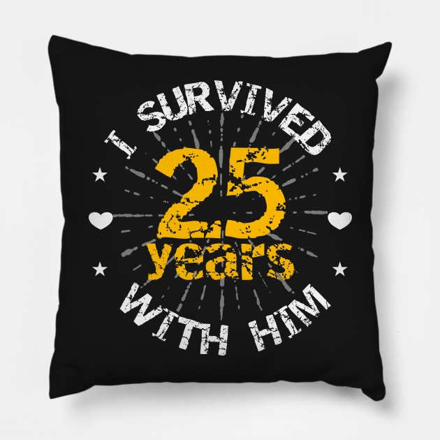 Funny 25th anniversary wedding gift for her Pillow by PlusAdore