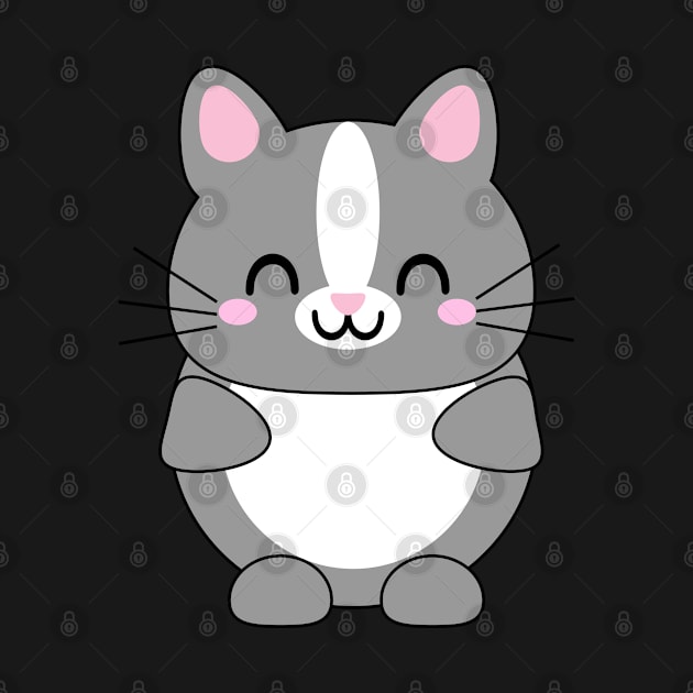 Cute Grey Cat by Kam Bam Designs