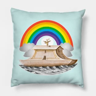 Rainbow Flood Noah's Ark Pillow