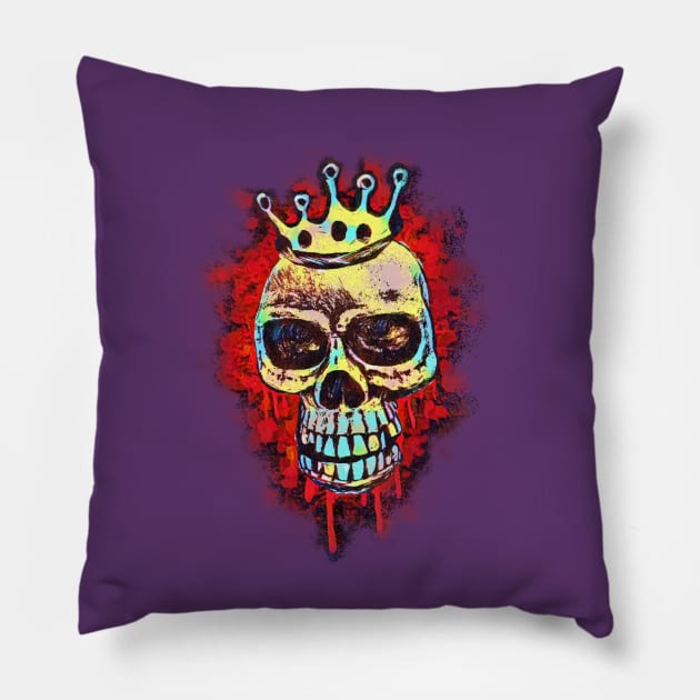 Skull King Pillow by Cyber Goblin