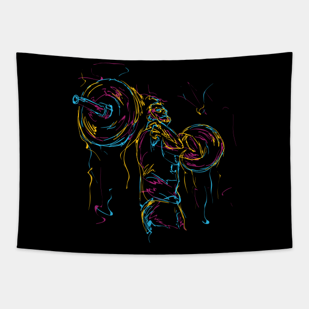 Power lifting Weight Lifter Tapestry by letnothingstopyou