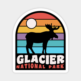 Glacier National Park Moose Badge Magnet