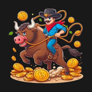 BITCOIN BULL RIDING SADDLE UP 2024 T-Shirt