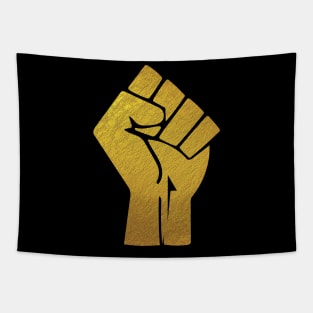 Black Lives Matter Fist Gold Tapestry