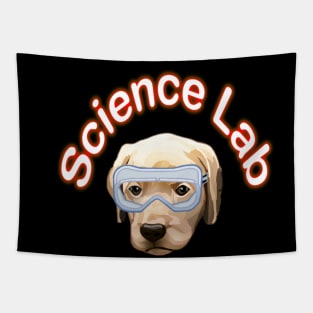 Funny Science Lab Yellow Labrador Pun Tapestry