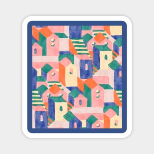 Matisse Pink and Teal Houses Magnet