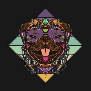 Retro Sci-fi Pug Dog T-Shirt