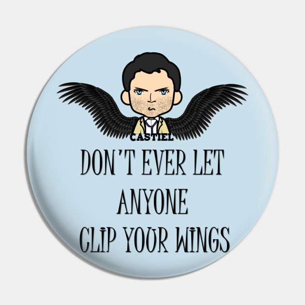 Castiel Wings Pin by Winchestered