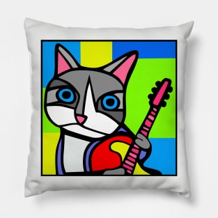 Angry Cat plays Guitar Pillow