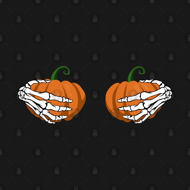 Pumpkin Boobs Halloween Skeleton Hands by ArtedPool