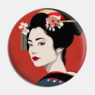 Kyoto Geisha Art Pin