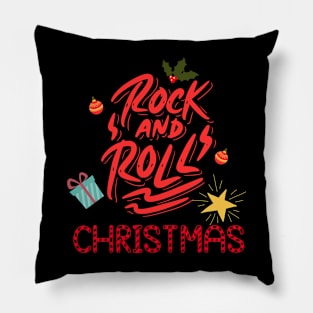 Rock and Rolls Christmas Pillow