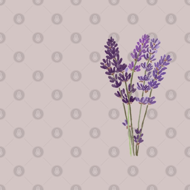 Lavander flowers art design tender purple by Nastya Li