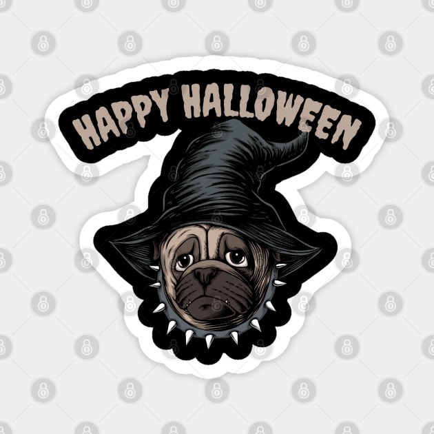 Pug Witch Halloween Magnet by divinoro trendy boutique