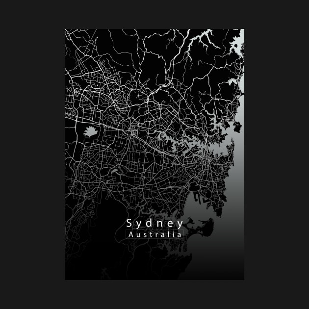 Sydney Australia City Map dark by Robin-Niemczyk