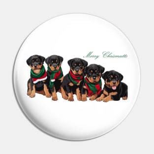 Merry Chrismutts Dog Family Holiday Greeting Pin