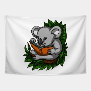 Koala Bear Book Lover Tapestry