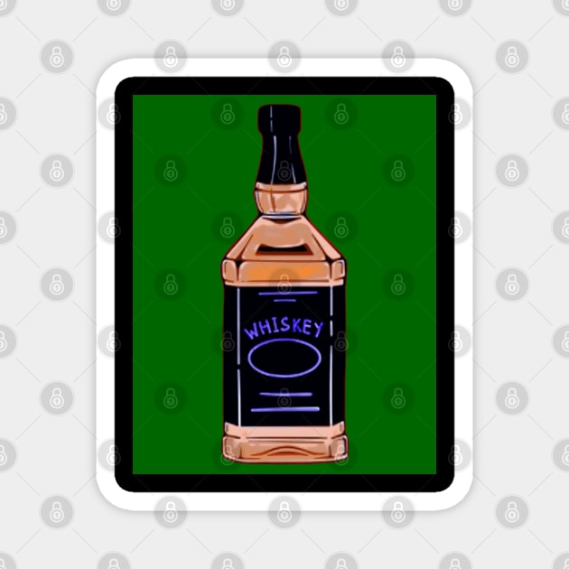 whiskey bottle pop art Magnet by oryan80