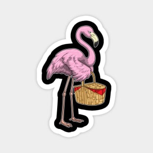 Flamingo Picnic Basket Magnet