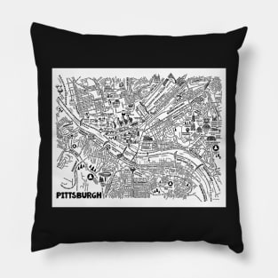 Pittsburgh Street Map Pillow