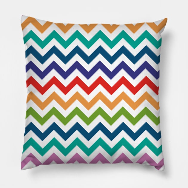 Zigzag Colorful Lines Design Pillow by Eskitus Fashion