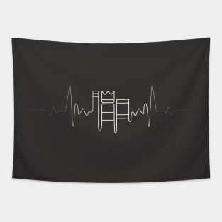 Kubb Heartbeat (WHITE) Tapestry