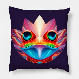 Froggy Animal Spirit (17.2) - Trippy Psychedelic Frog Pillow