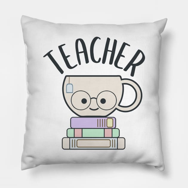 Cute Tea Teacher Pun Pillow by Daytone