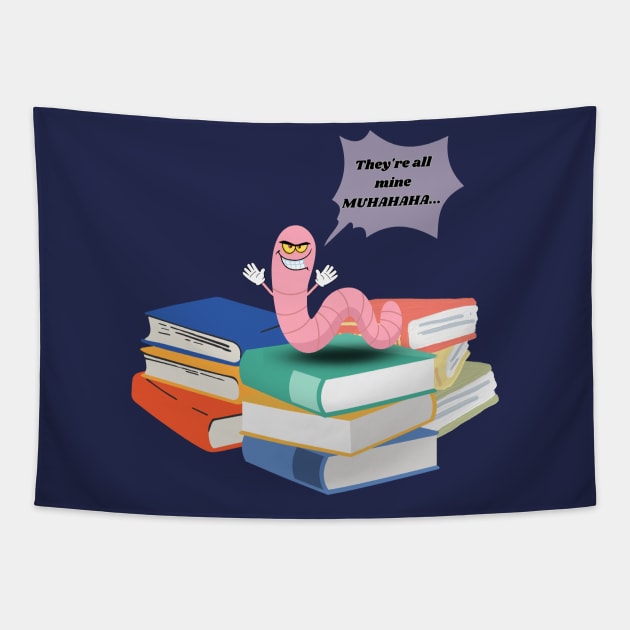Maniacal Bookworm Tapestry by AlmostMaybeNever