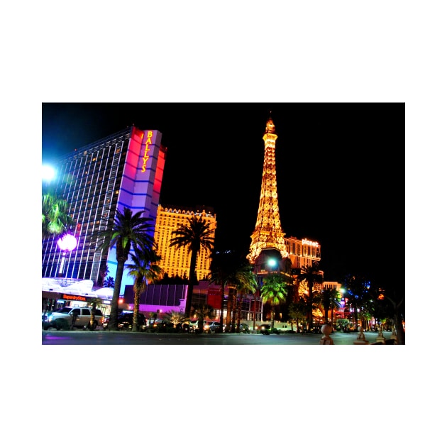 Eiffel Tower Paris and Ballys Hotel Las Vegas America by AndyEvansPhotos