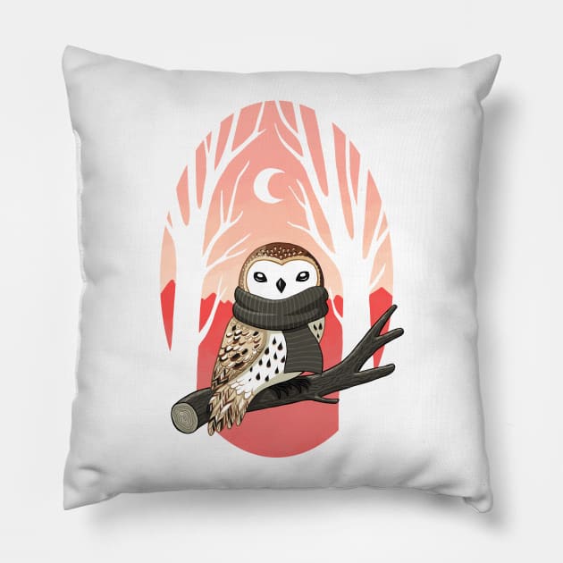 Winter Owl Pillow by Freeminds