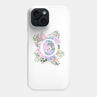 botanical monogram alphabet O hydrangea flowers Phone Case