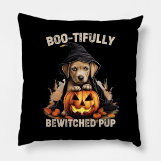 Creepy Canine Crew Dog Witch Halloween Pillow