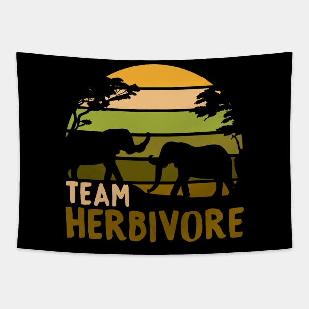 Team Herbivore I Vegan Elephant product Tapestry by biNutz